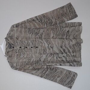 Additions by Chicos Womens Snake Skin Print Sheer Top Blouse Medium 2